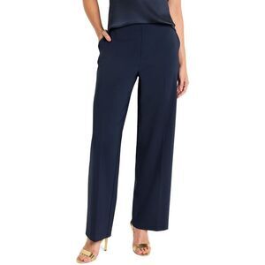 Nic+Zoe Womens Petite Stretch Suiting Lenox Wide Leg Jean, Blue
